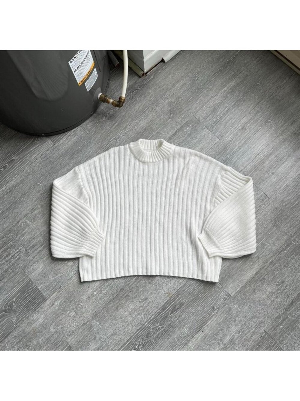 White Princess Polly Slightly Cropped Pullover Knit Sweater